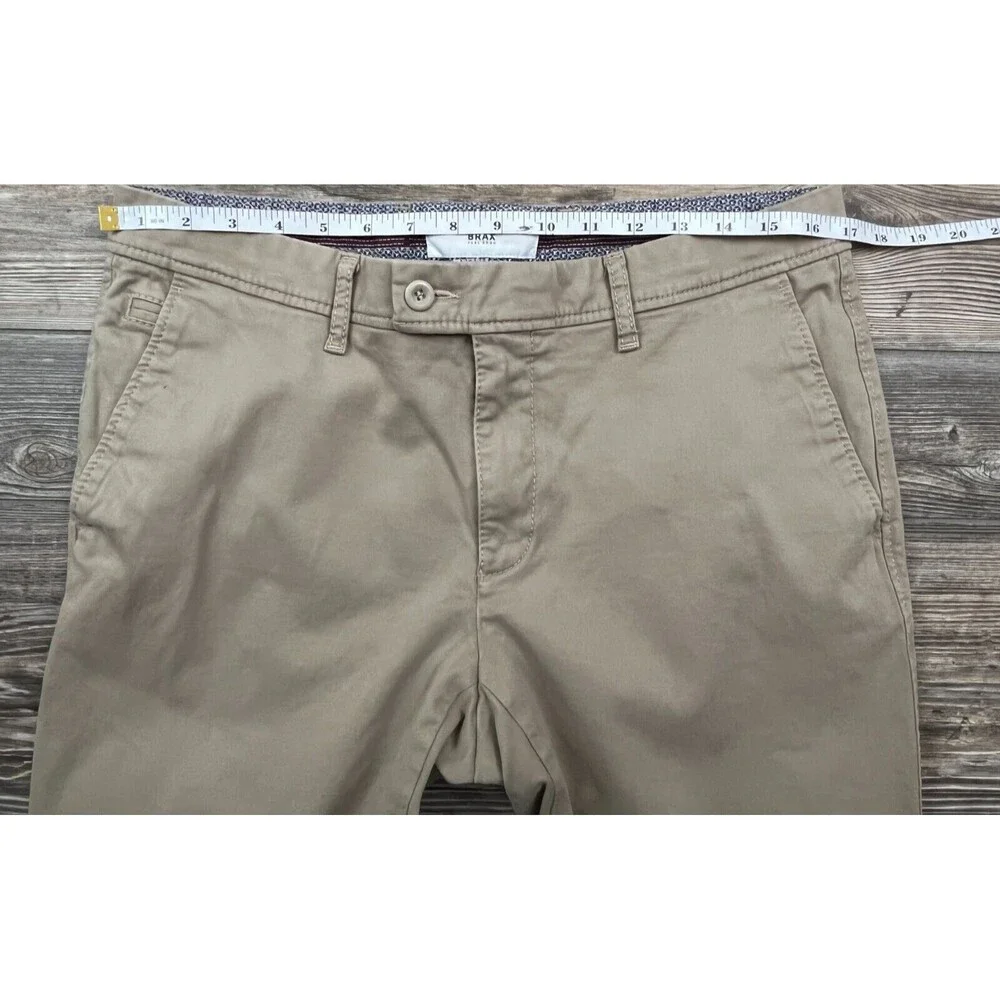 Brax‎ Mens Chino Pants Brown 34/32  (34/28.5 ACTUAL) Beige Straight